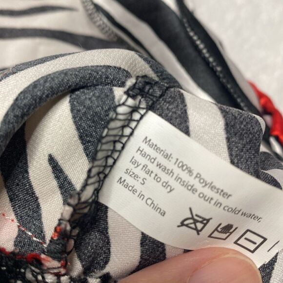 Zebra Print Satin Ruffle Dog Dress - Picture 3 of 8